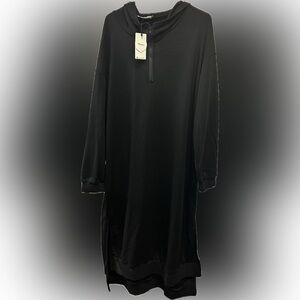 Black Hooded Longline Coat